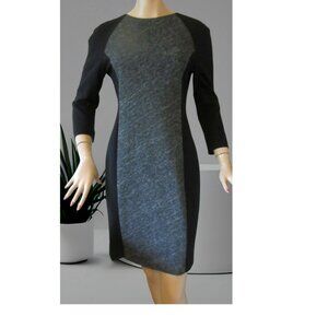 Tiger of Sweden Wool Blend Dress Black/Gray Colorblock Size 36 Full Back Zipper